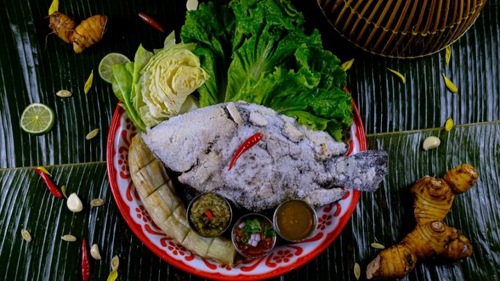 Grilled Salted Whole Tilapia Fish