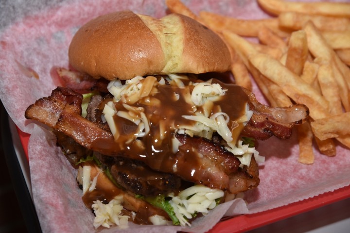 Stuffed Mushroom And Swiss Burger