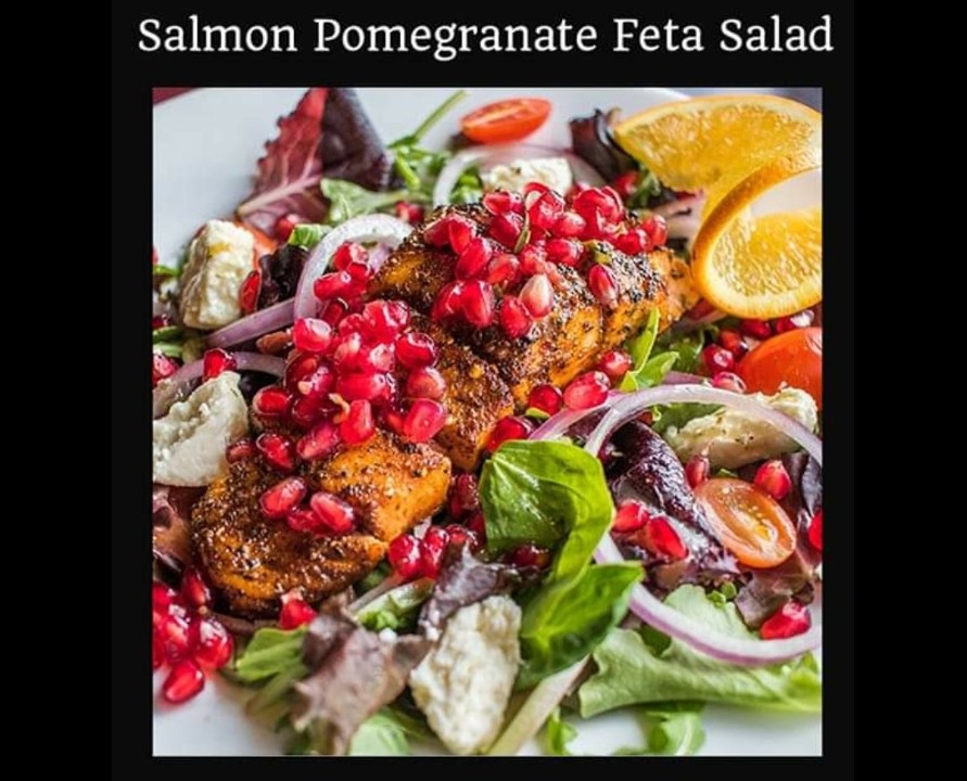 Salmon Pomegranate Feta Salad