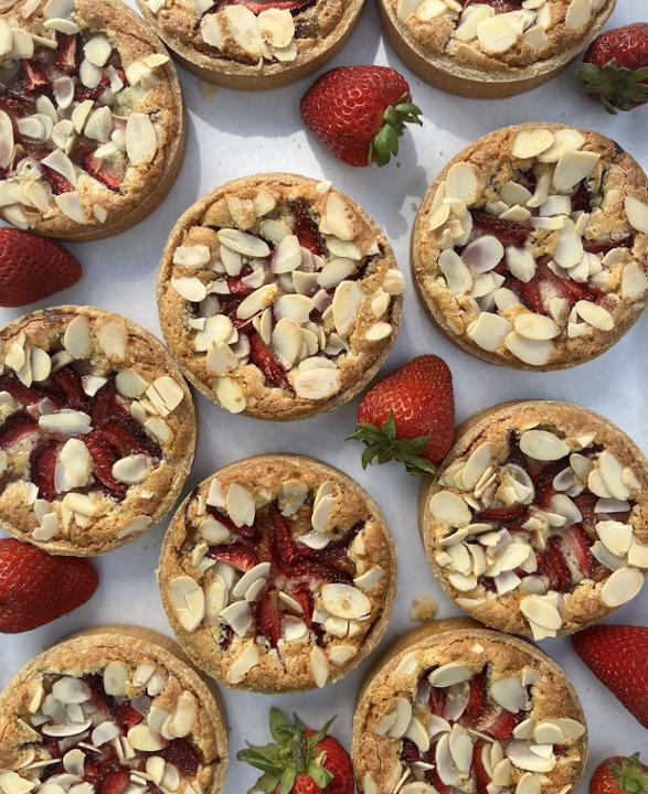 STRAWBERRY RHUBARB FRANGIPANE TART