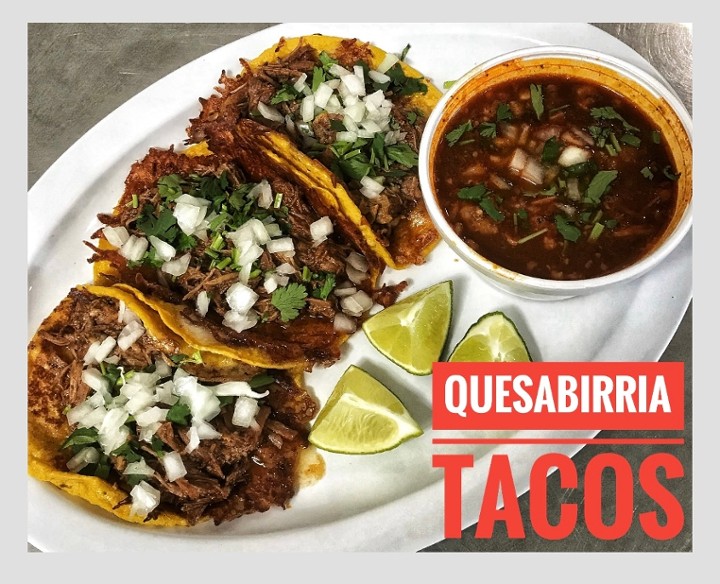 3 HM QUESABIRRIA TACOS + 8 OZ. CONSOME