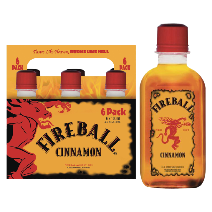 Fireball Cinnamon Whiskey 6pk 100ml