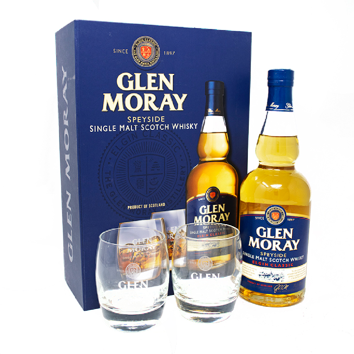 Glen Moray 12yr (Gift Set) 750ml / Glasses