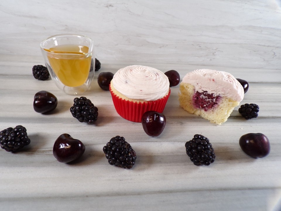Blackberry Cherry Mead Cupcakes