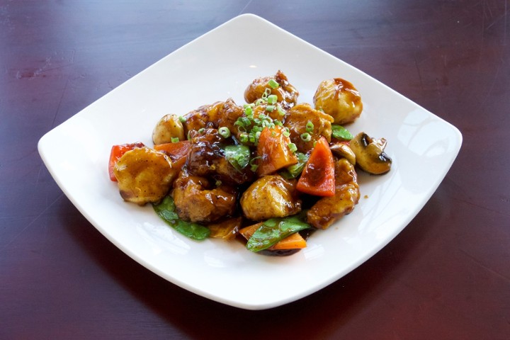 L- black pepper shrimp and scallops