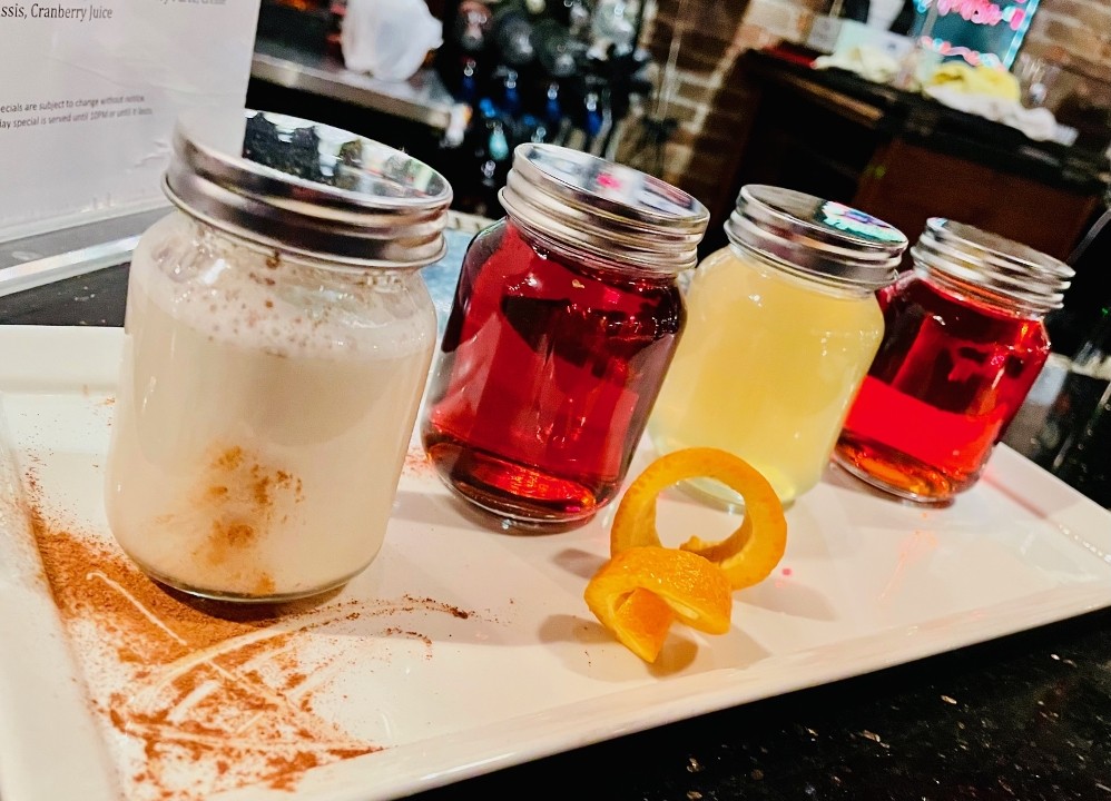 Hot & Spicy Martini Flight (2 Servings = 8 mini Martinis) $34 + $6 jar deposit