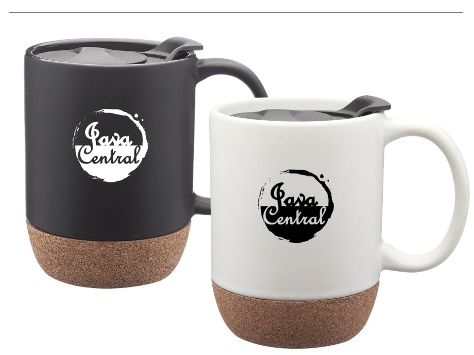 Mug - Ceramic Cork Bottom Travel Mug - Java Logo