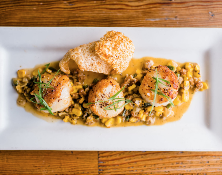 Scallops on Maque Choux