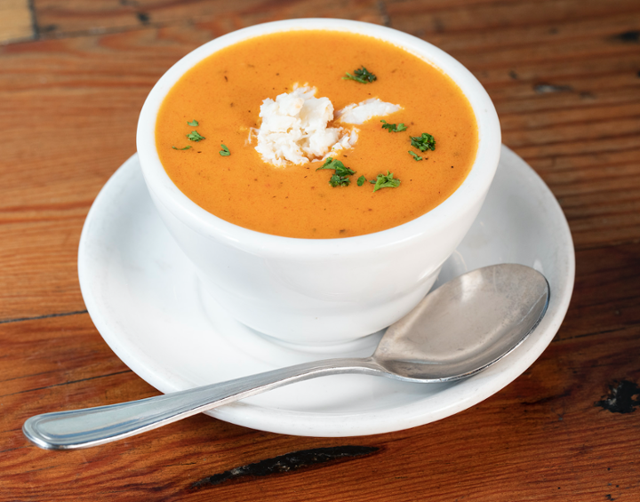 Roasted Red Pepper & Crab Bisque - Cup