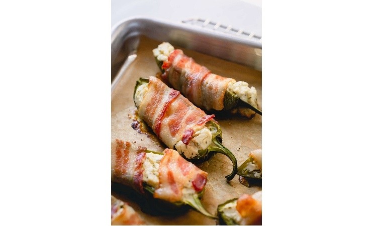 Bacon Wrapped Jalapeño Poppers (4)