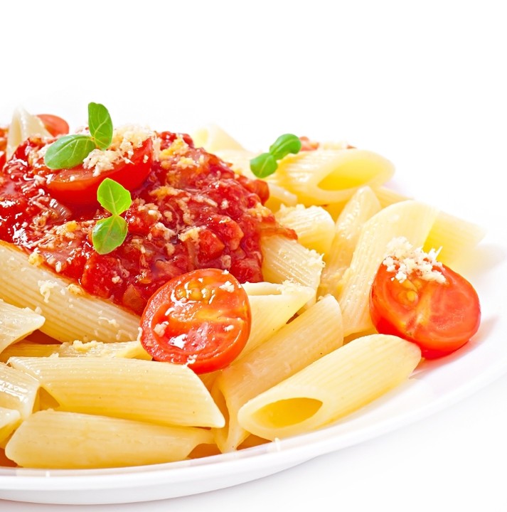 Rigatoni ala Checca - Pasta tossed w/ Oil, Garlic, Fresh Tomatoes & Parmesan