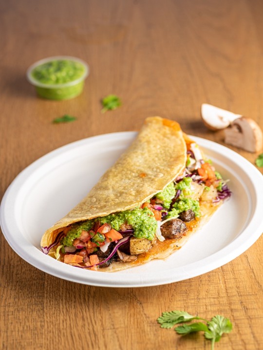 VEGETARIAN Hand-Pressed Corn Quesadilla