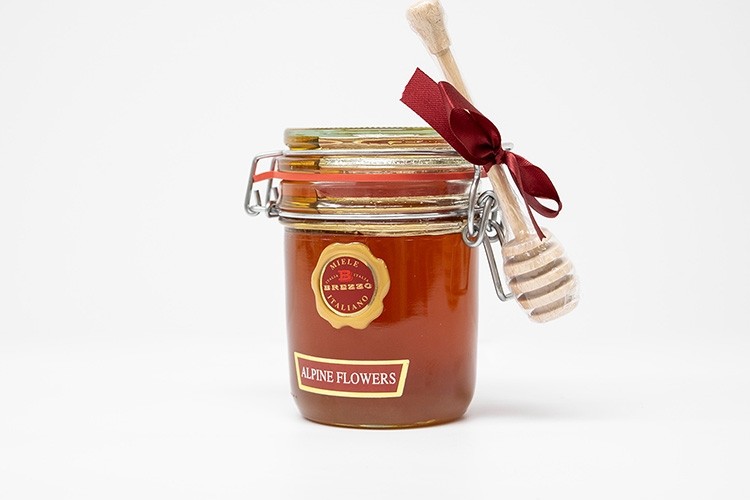 Alpine Flower Honey with Dipper | Brezzo