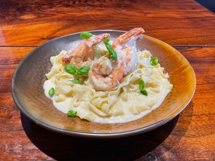 Prawns with House-Made Fettuccine