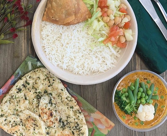 Vegetable Korma Platter (Indian & Vegan)
