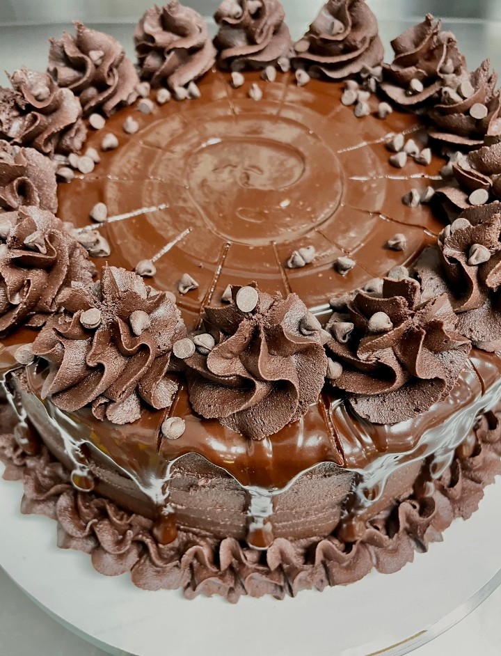 Whole Three Layer Bourbon Dark Chocolate Cake (10 inch)(Ready in 48 Hours) Pickup only