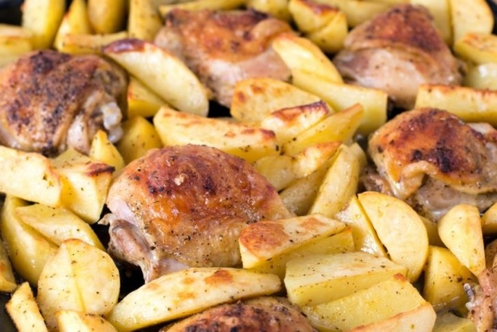 Chicken With Potatoes with rice