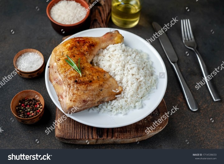 Chicken leg with rice