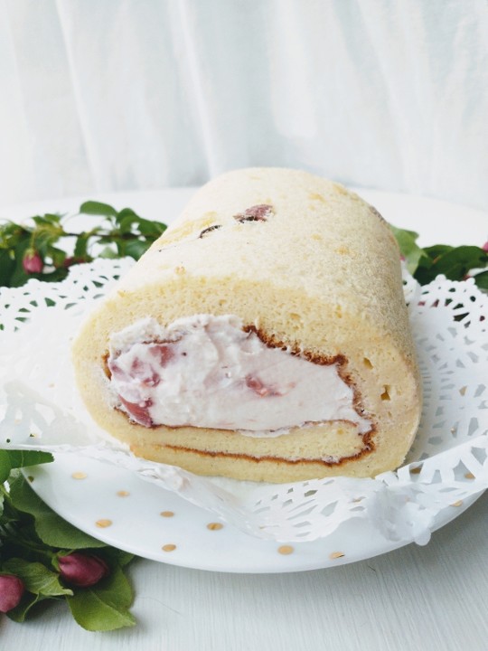 Cherry Blossom Strawberry Roll Cake (gluten free) - 2 slices