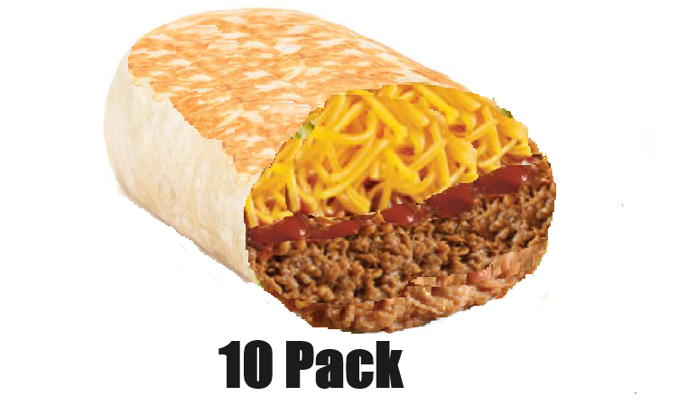 10 Beef Bean Cheese Rice Burrito "Family Meal Deal"