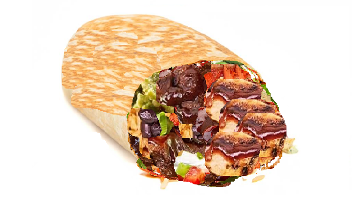 Stuffed BBQ Steak and Chicken Burrito