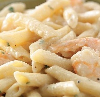 Shrimp and Penne Alfredo