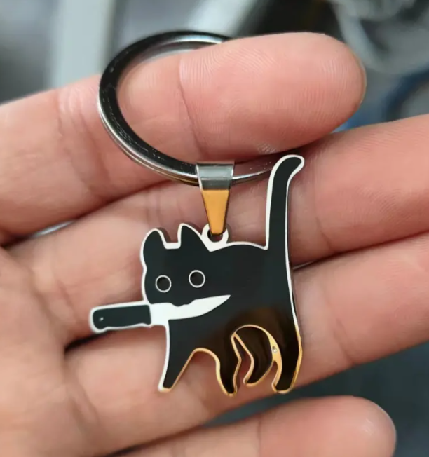 Cat Knife Keychain