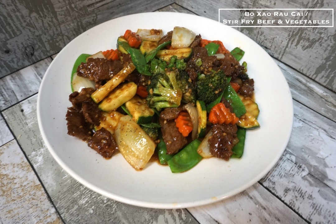 Bo Xao Rau Cai - Stir Fry Beef & Vegetables