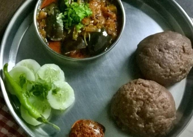 ragi sankati w/ eggplant korma
