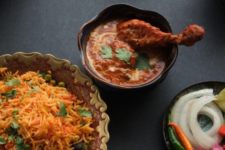 andhra pulao w/ curry (non-veg)