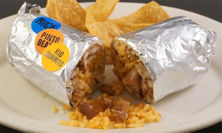 kids rice & bean burrito