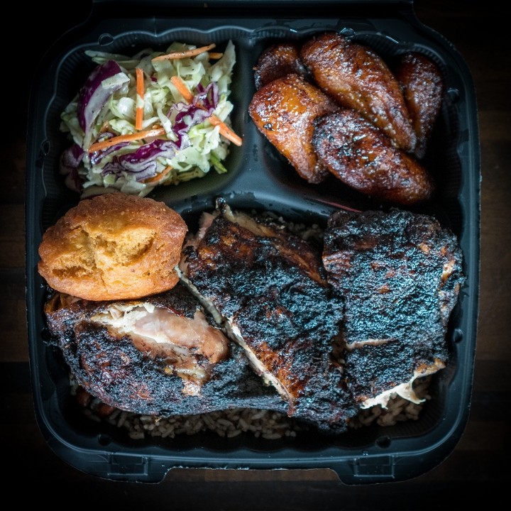 Smoked Jerk Chicken Quarter Combo