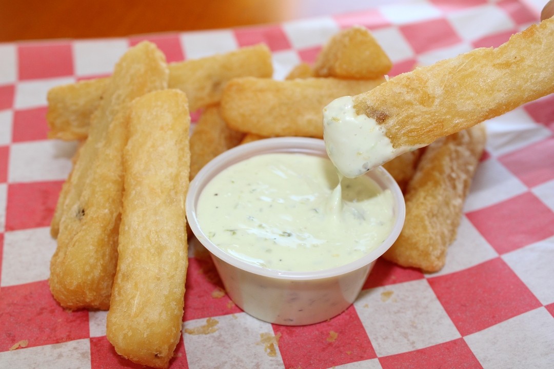 Yucca Fries with Homemade Cilantro Sauce