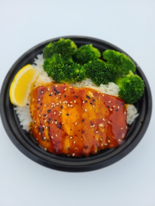 Teriyaki Salmon w/white rice BOWL