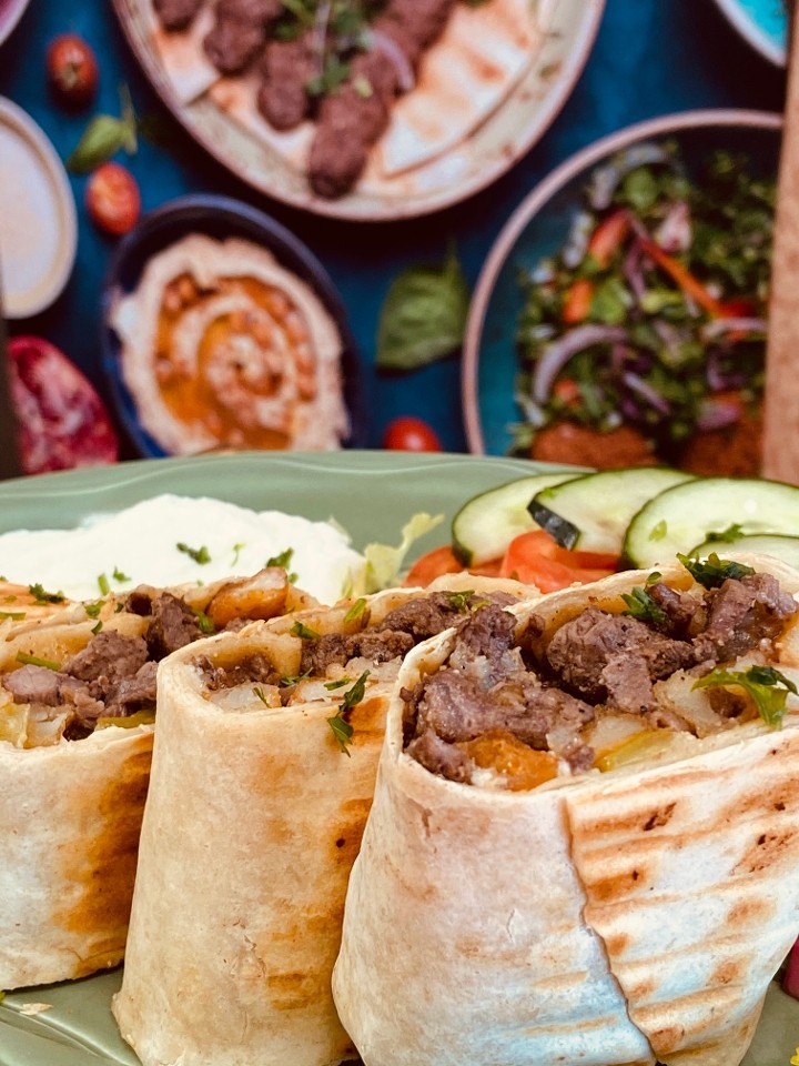 Lamb and Beef Shawarma Sandwich