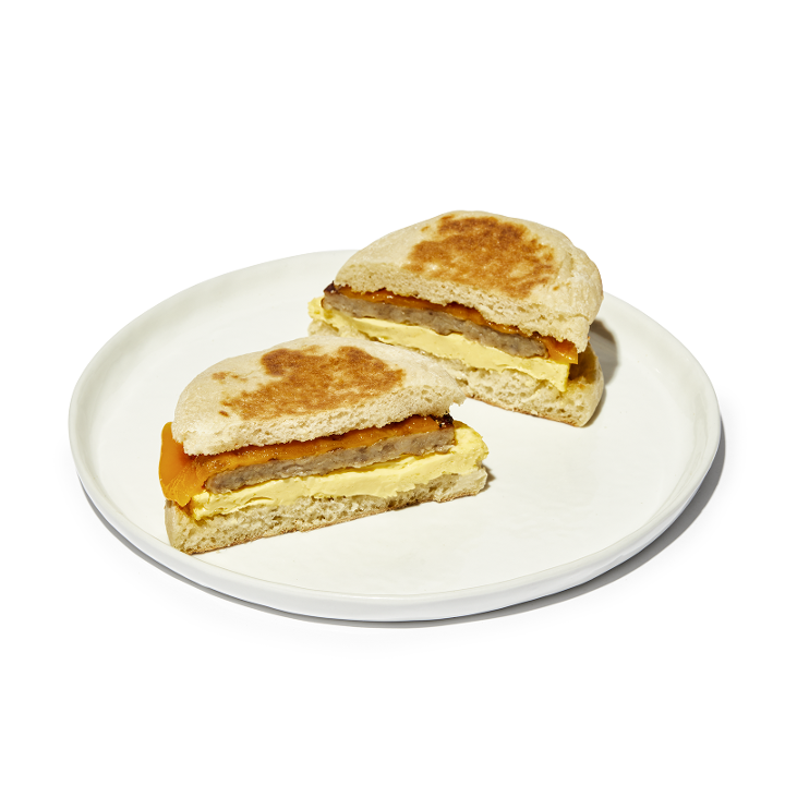 Sausage, Egg, and Cheddar Cheese Breakfast Sandwich
