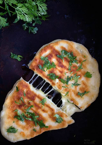 Spinach Cheese Naan Bread