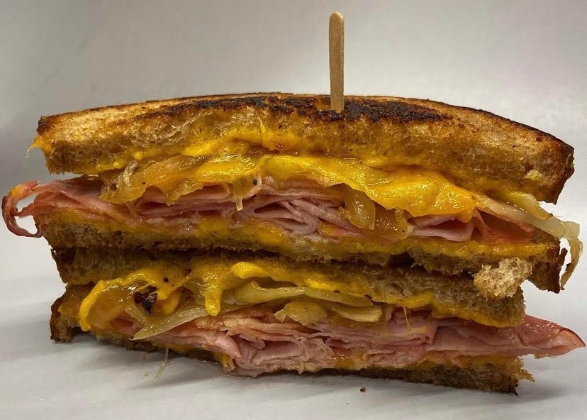 Grilled Ham and Cheese (with caramelized onions)