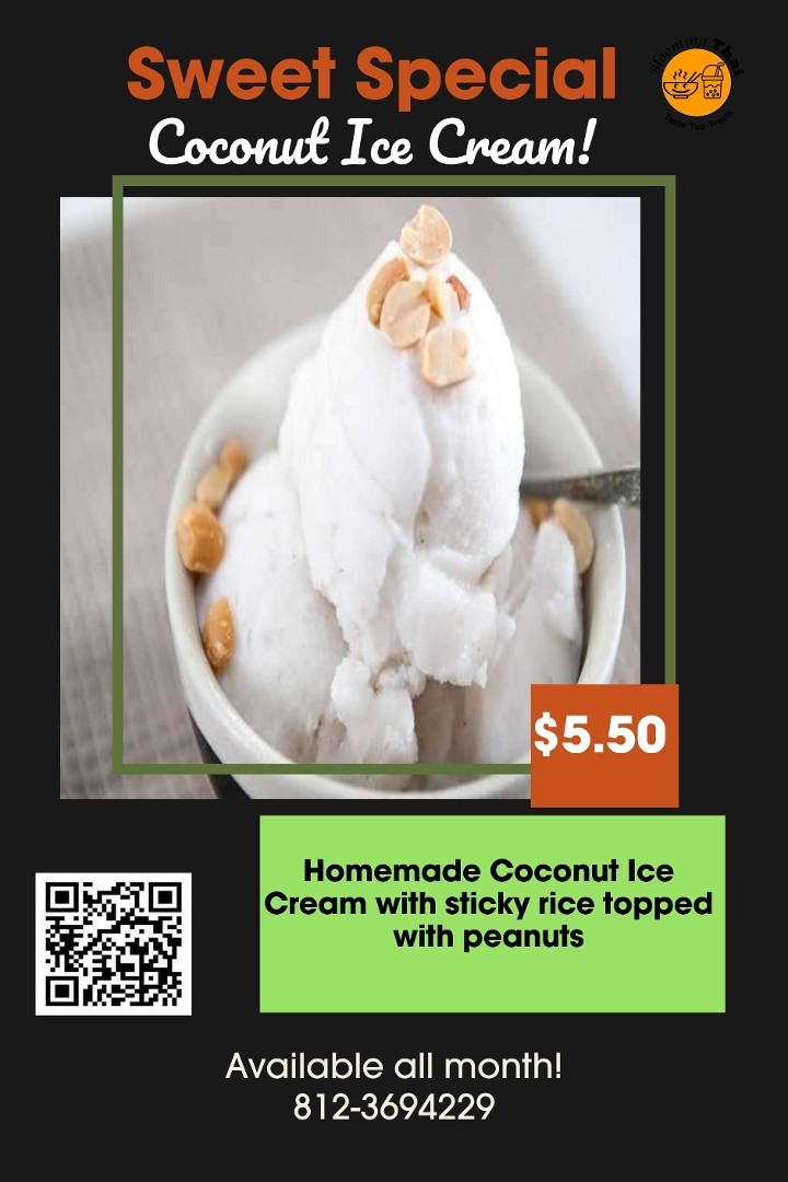Coconuts Ice cream with sticky rice