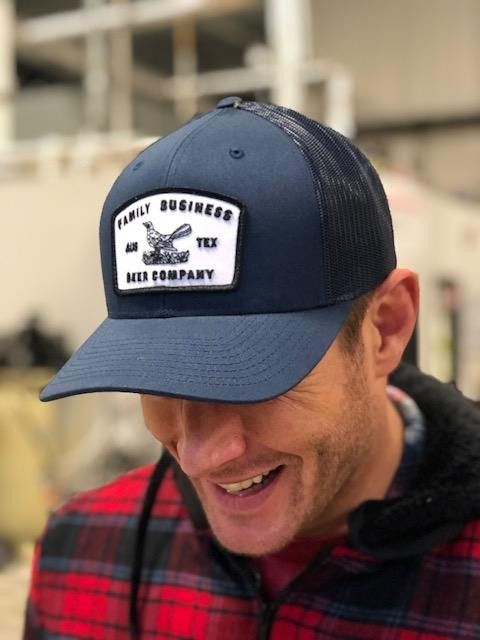 Navy Grackle Patch Snapback Hat