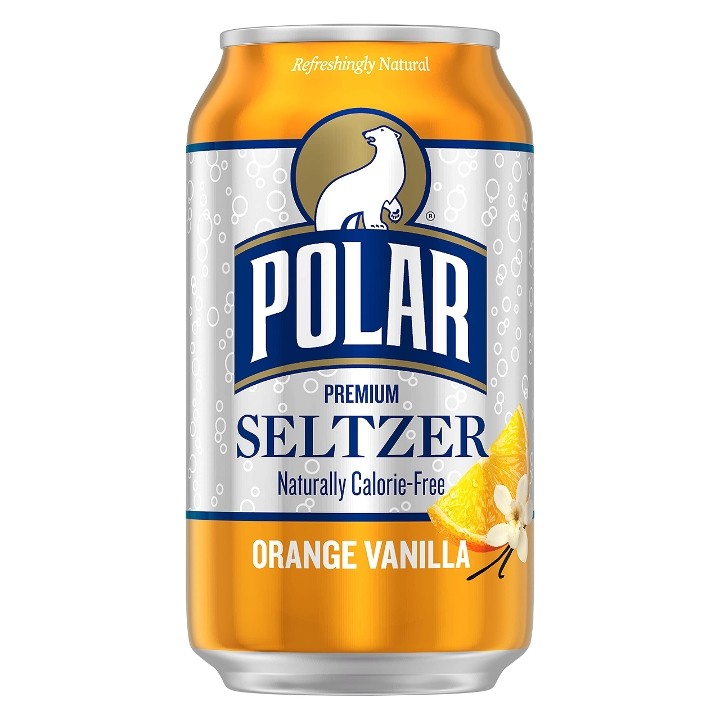 polar orange vanilla seltzer (12oz can)
