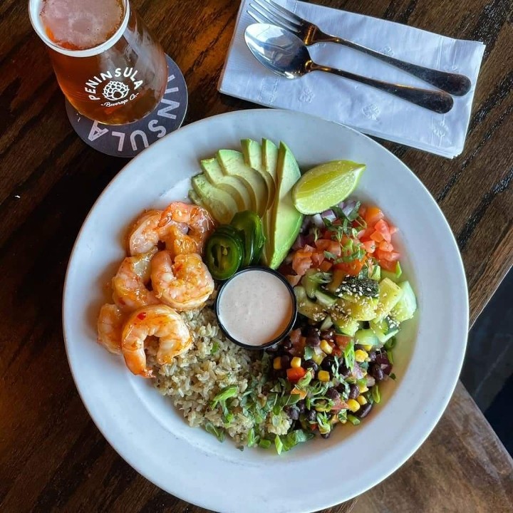 Sweet Chile Prawn Quinoa bowl