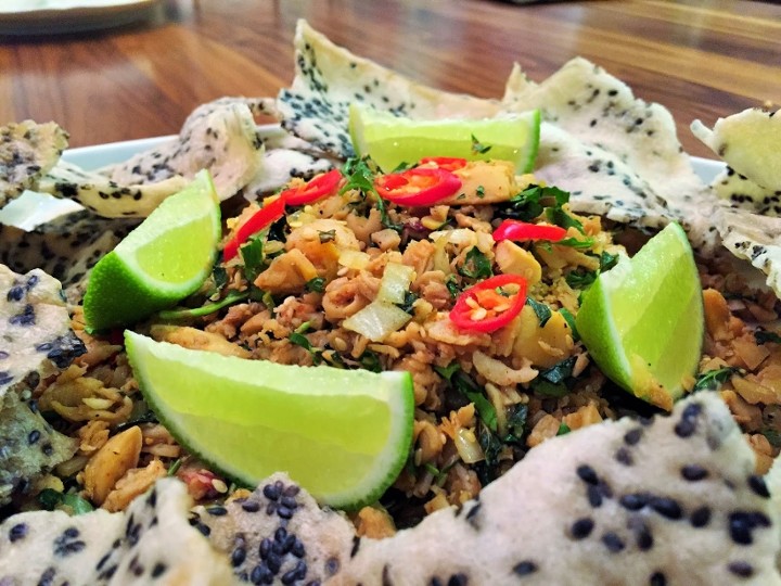 Stir Fried Baby Clams (with Rice Cracker)