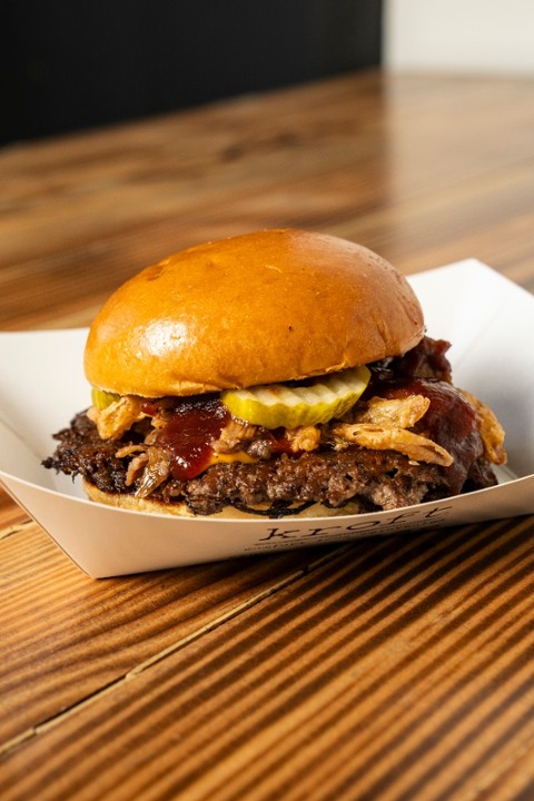 BBQ Pulled Pork Wagyu Smash Burger