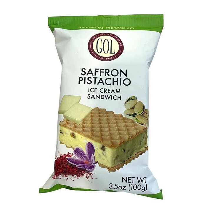 Saffron Pistachio Ice Cream Sandwich (3.5 oz)