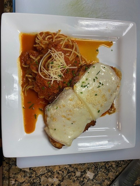 Chicken Parmesan + Spaghetti