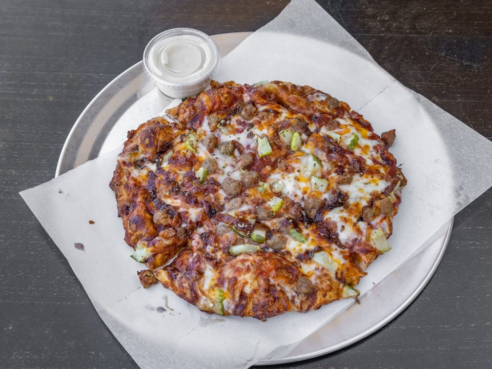 Medium NY Style BBQ Bacon Cheeseburger Pie