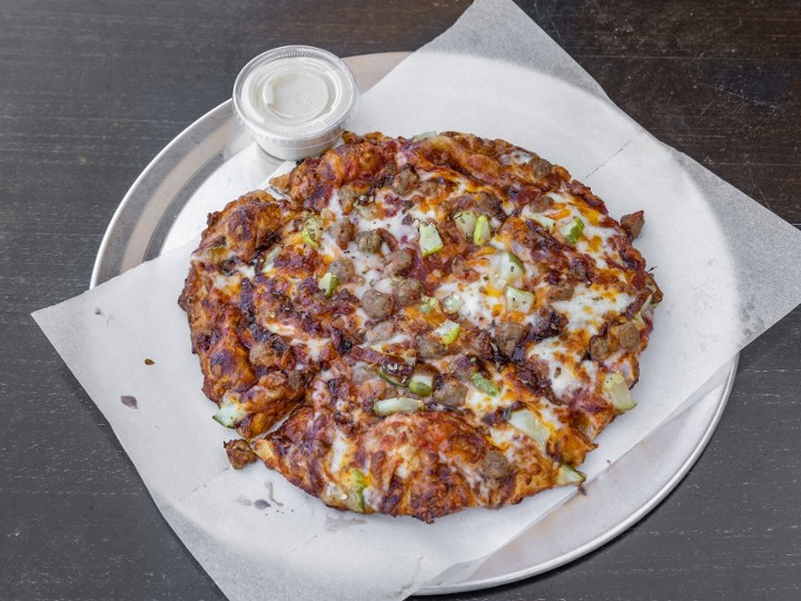 Extra Large NY Style BBQ Bacon Cheeseburger Pie