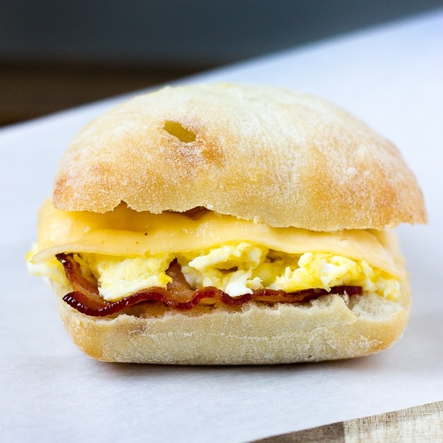 Applewood Smoked Bacon | Farm Fresh Egg | Aged White Cheddar | Ciabatta