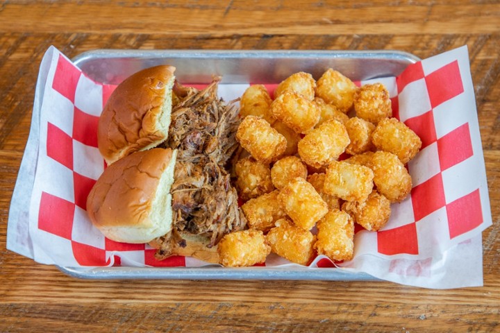 Pork Sliders and Tots